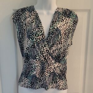 Lascana Leopard Leaf Print Wrap Top